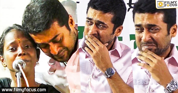 Suriya turns emotional and cries on stage