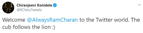 Chiranjeevi and Ram Charan Enters into Twitter World2