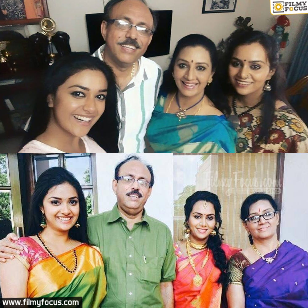 21-Keerthy Suresh Family Pic