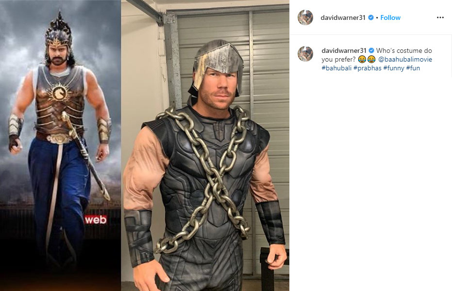 David Warner challenges Prabhas1