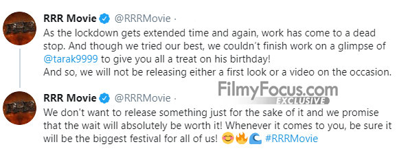 RRR movie team about NTR's birthday teaser