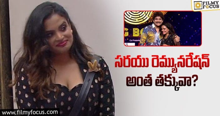 Sarayu Remunertion: సరయు పారితోషికం ఎంతో మీకు తెలుసా?