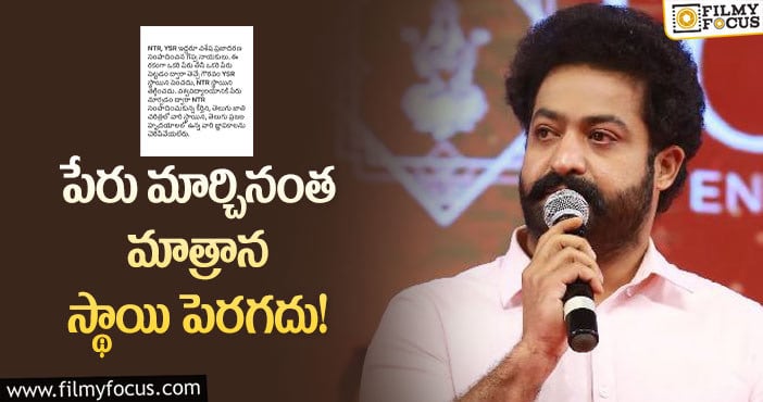 Jr NTR: ఎన్టీఆర్ యూనివర్సిటీకి పేరు మార్చడంపై స్పందించిన ఎన్టీఆర్..ట్వీట్ వైరల్!