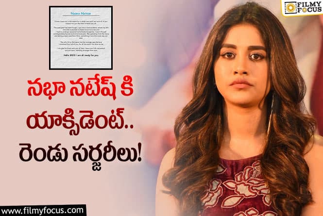 Nabha Natesh: ఎముకలు విరిగిపోయాయి.. అందుకే సినిమాలకు దూరం అయ్యాను