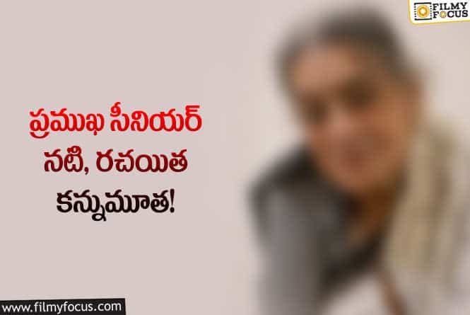 సినీ పరిశ్రమలో మరో విషాదం.. ప్రముఖ సీనియర్ నటి మృతి