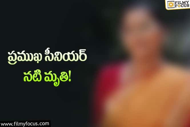 Actress: సినీ పరిశ్రమలో మరో విషాదం.. సీనియర్ నటి కన్నుమూత!