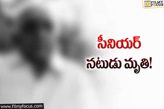 సినీ పరిశ్రమలో ఘోర విషాదం.. ప్రముఖ సీనియర్ నటుడు కన్నుమూత