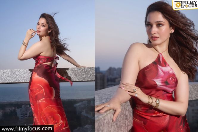 Tamannaah: రెడ్ డ్రెస్ లో గ్లామర్ మెరుపులు మెరిపించిన మిల్కీ బ్యూటీ తమన్నా..!